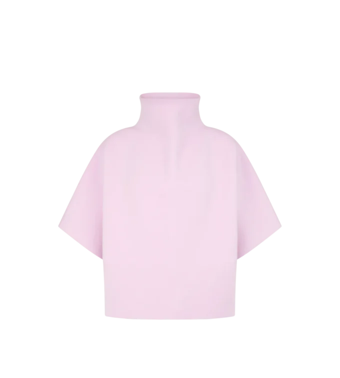 Tricou sculptural cu guler în formă de pâlnie din amestec de cașmir ultrafin Tricou sculptural cu guler în formă de pâlnie din amestec de cașmir ultrafin
